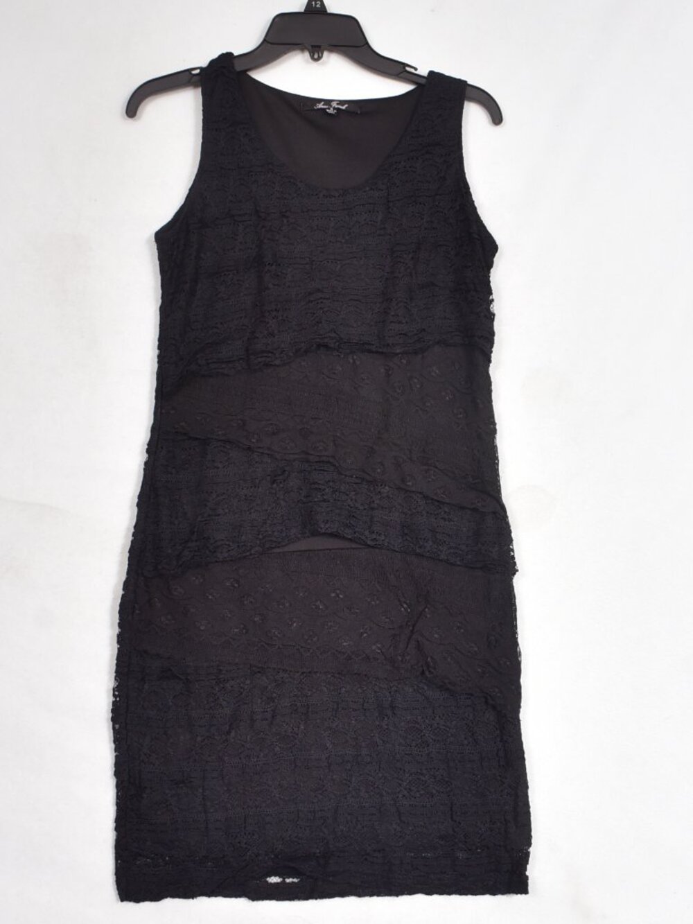 Anne French Women's Black Midi Lace Dress Size Small Sleeveless
